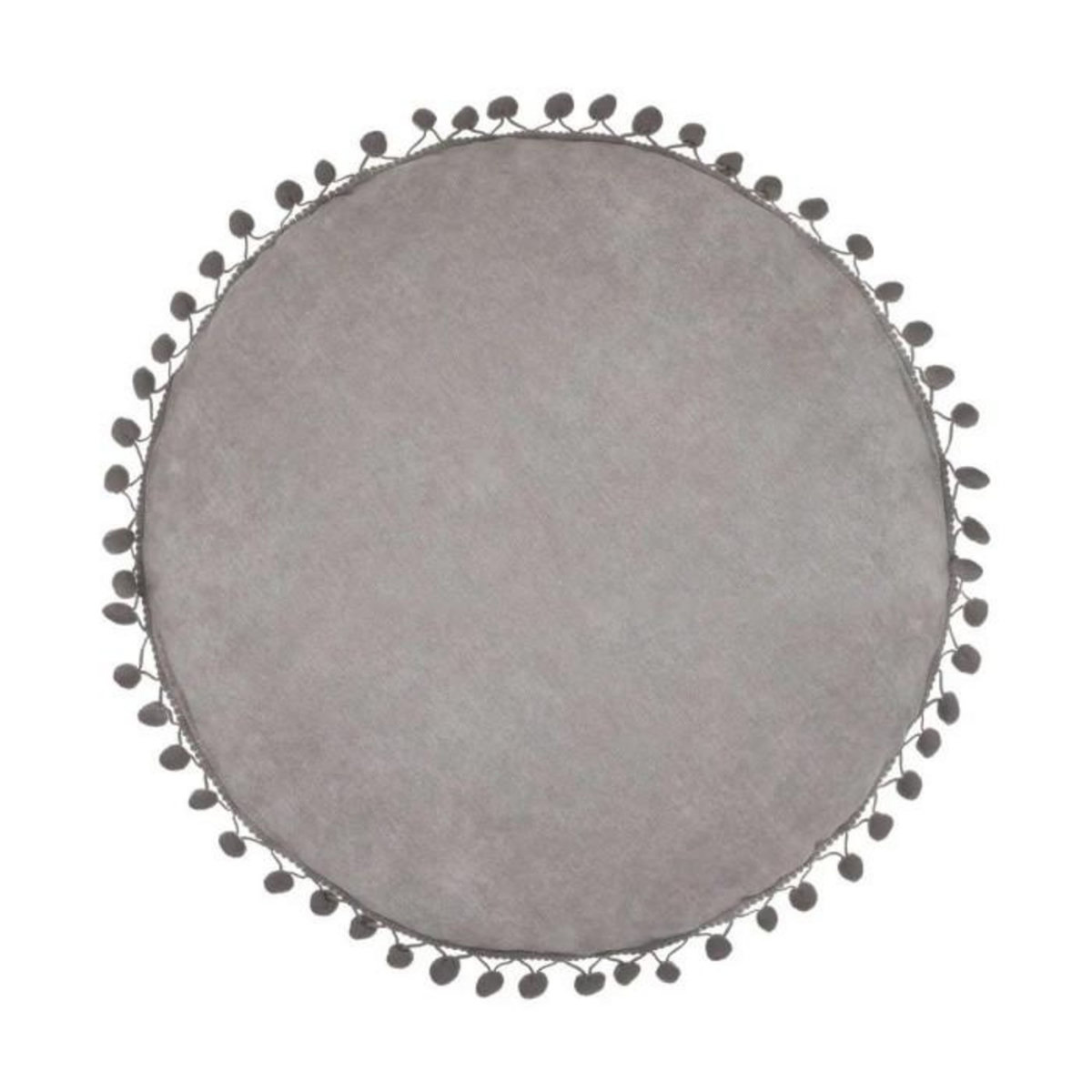 ATMOSPHERA Coussin Déco  Pompons  40cm Gris Clair