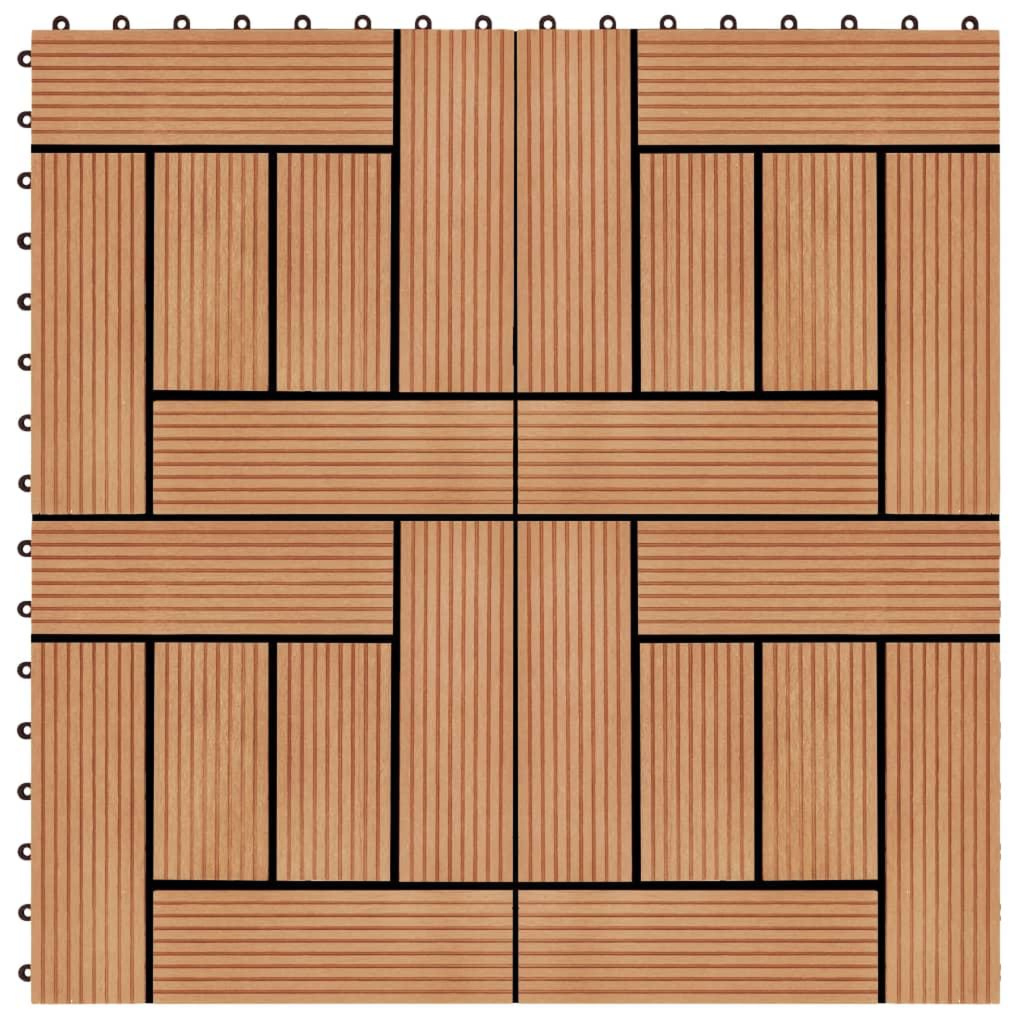 Voir la diapositive 1 : VIDAXL Carreau de terrasse 11 pcs WPC 30 x 30 cm 1 m^2 Couleur Teck