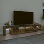 Voir la diapositive 3 : VIDAXL Meuble TV avec lumieres LED Chene fume 230x36,5x40 cm