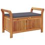 Voir la diapositive 2 : VIDAXL Banc de rangement de jardin avec coussin 91 cm Bois d'acacia