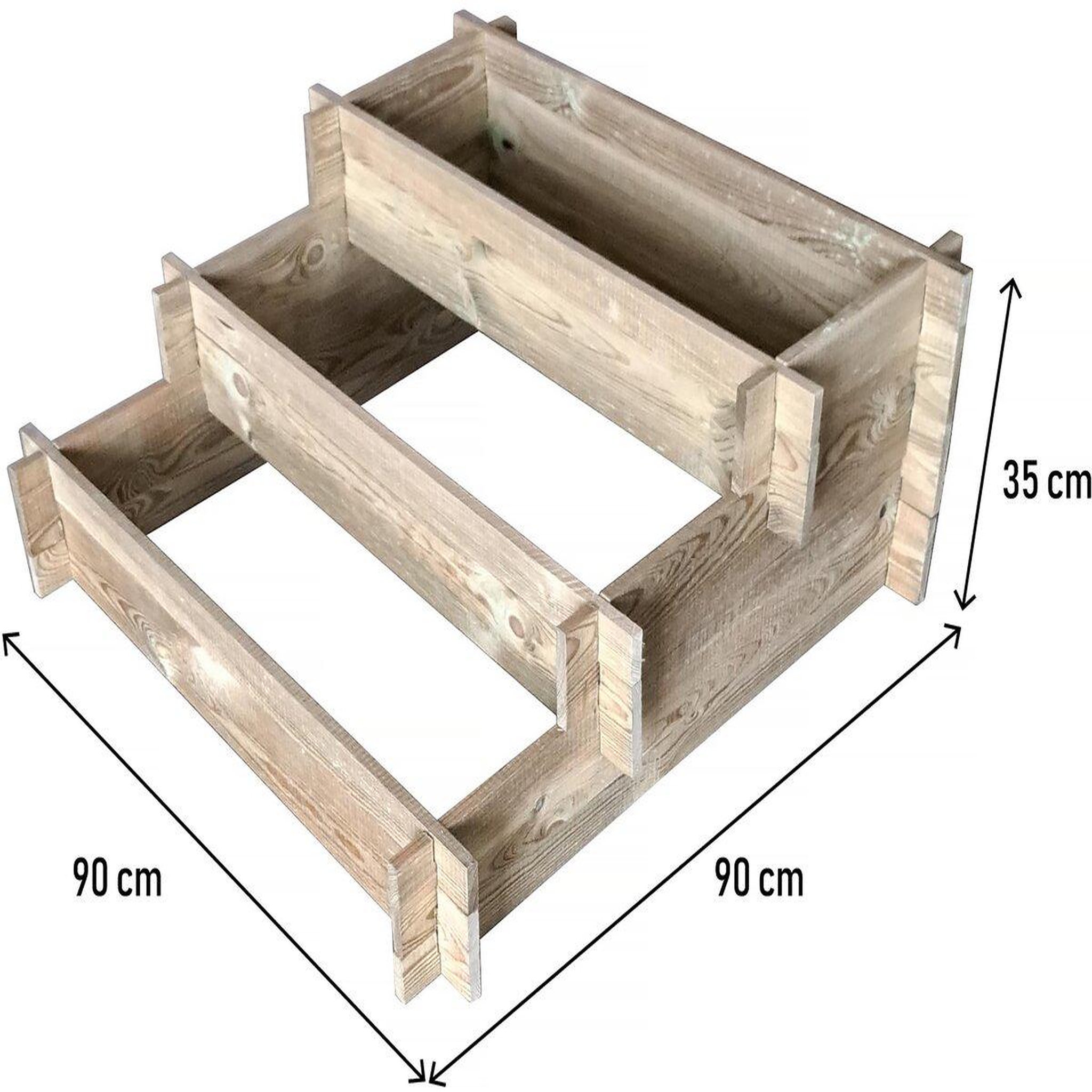 Voir la diapositive 2 : Habitat et Jardin Carré potager  Utopia  en escalier - 90 x 90 x 35 cm