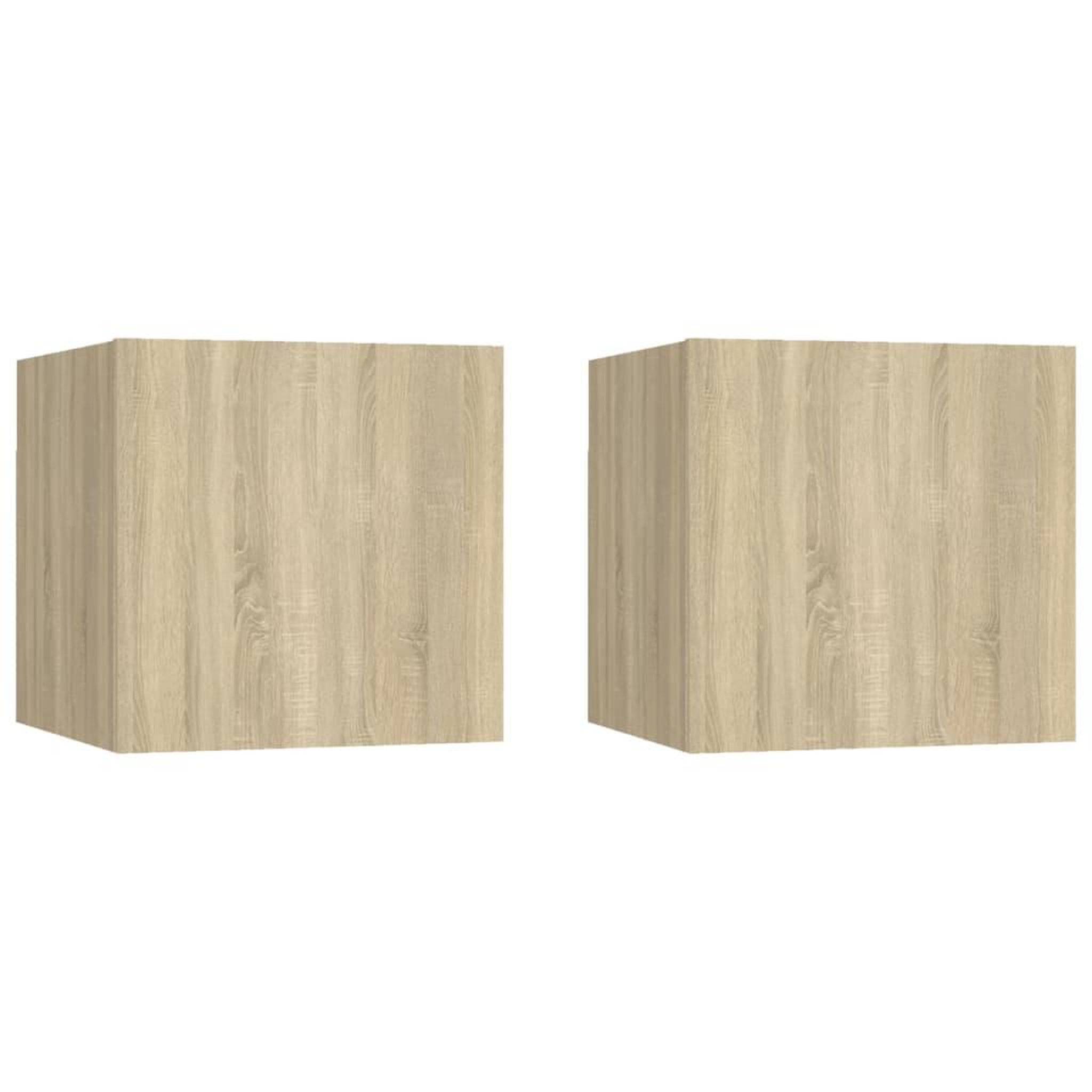 Voir la diapositive 2 : VIDAXL Meubles TV muraux 2 pcs Chene sonoma 30,5x30x30 cm