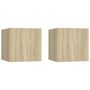 Voir la diapositive 2 : VIDAXL Meubles TV muraux 2 pcs Chene sonoma 30,5x30x30 cm