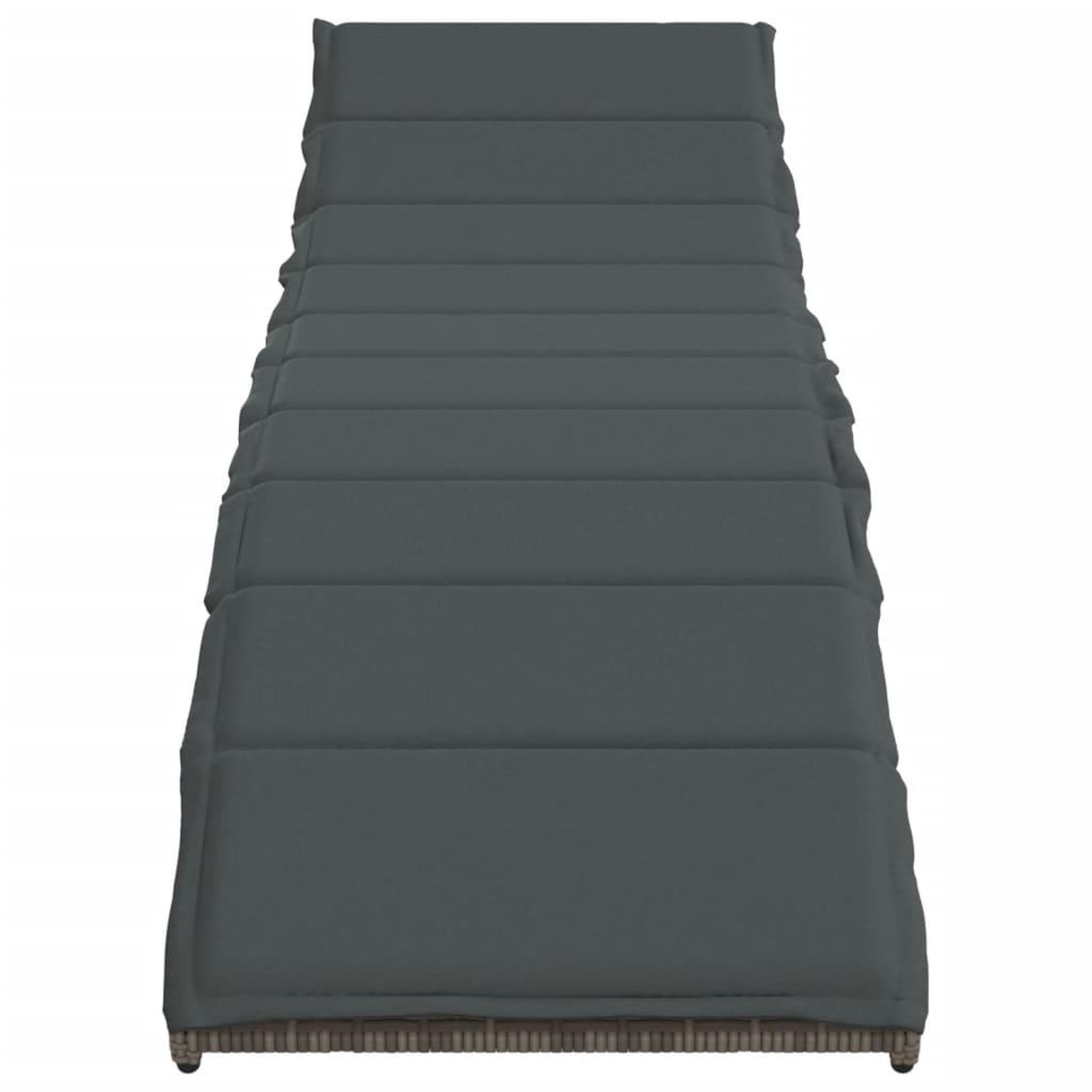 Voir la diapositive 4 : VIDAXL Chaise longue avec coussin gris 55x199x50 cm resine tressee