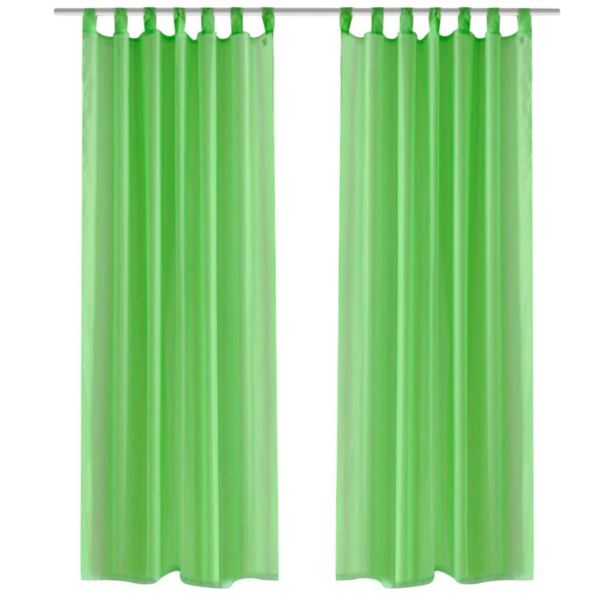 VIDAXL Rideau fin Vert pomme 140x175 cm 2 pcs