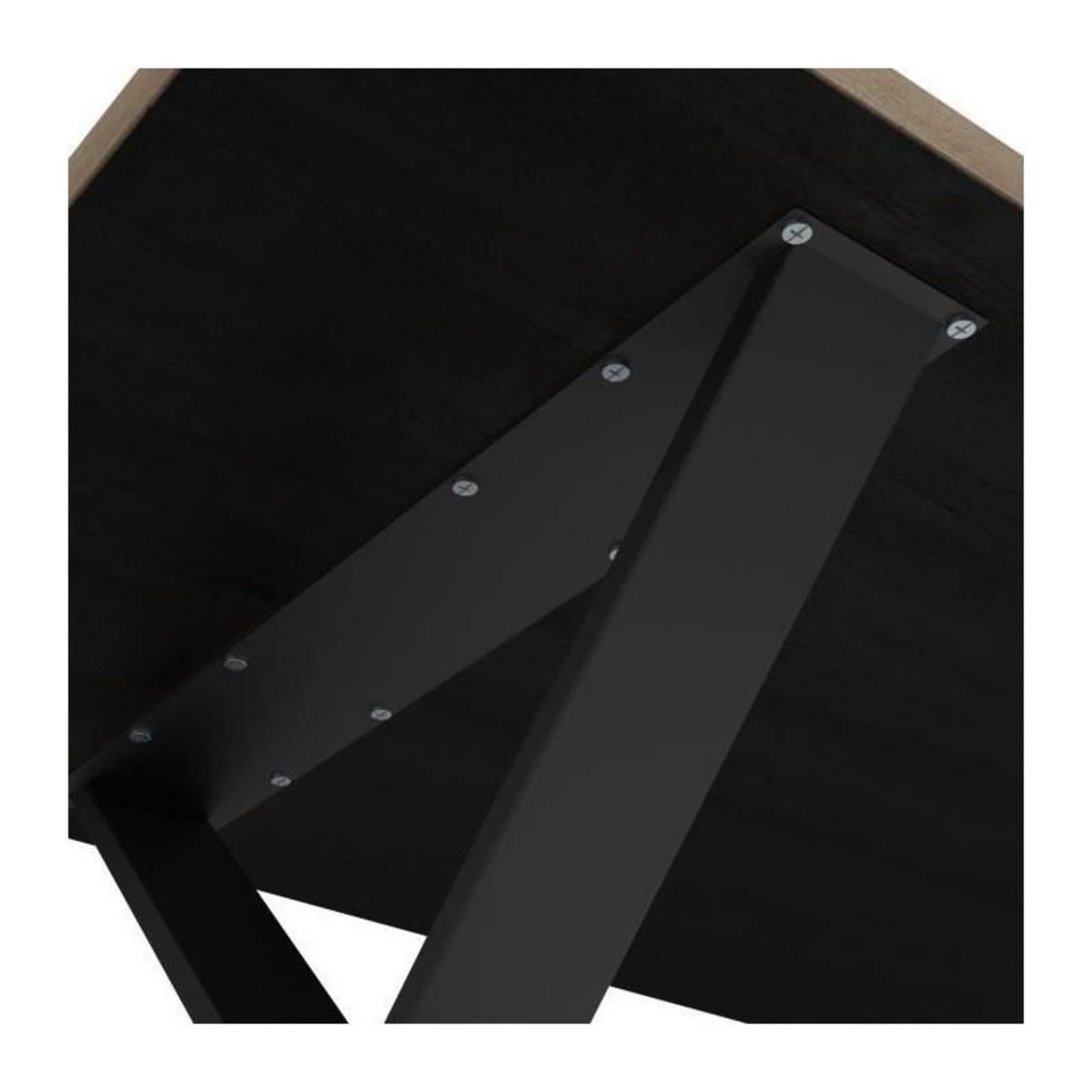 Demeyere Table - STOUT - Rectangulaire - Décor mélamine halifax - Pied en X noir mat - 6 places - 180 x 90 cm - DEMEYERE