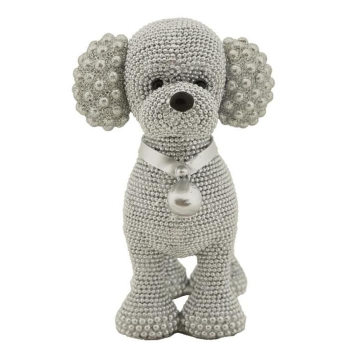 Paris Prix Statuette Déco Caniche Debout  Sparky  15cm Argent