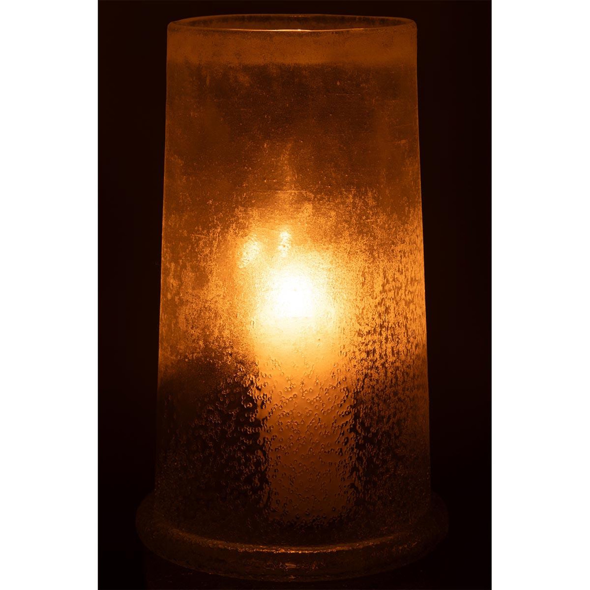 Voir la diapositive 3 : J-LINE Photophore en Verre  Sucre  38cm Blanc