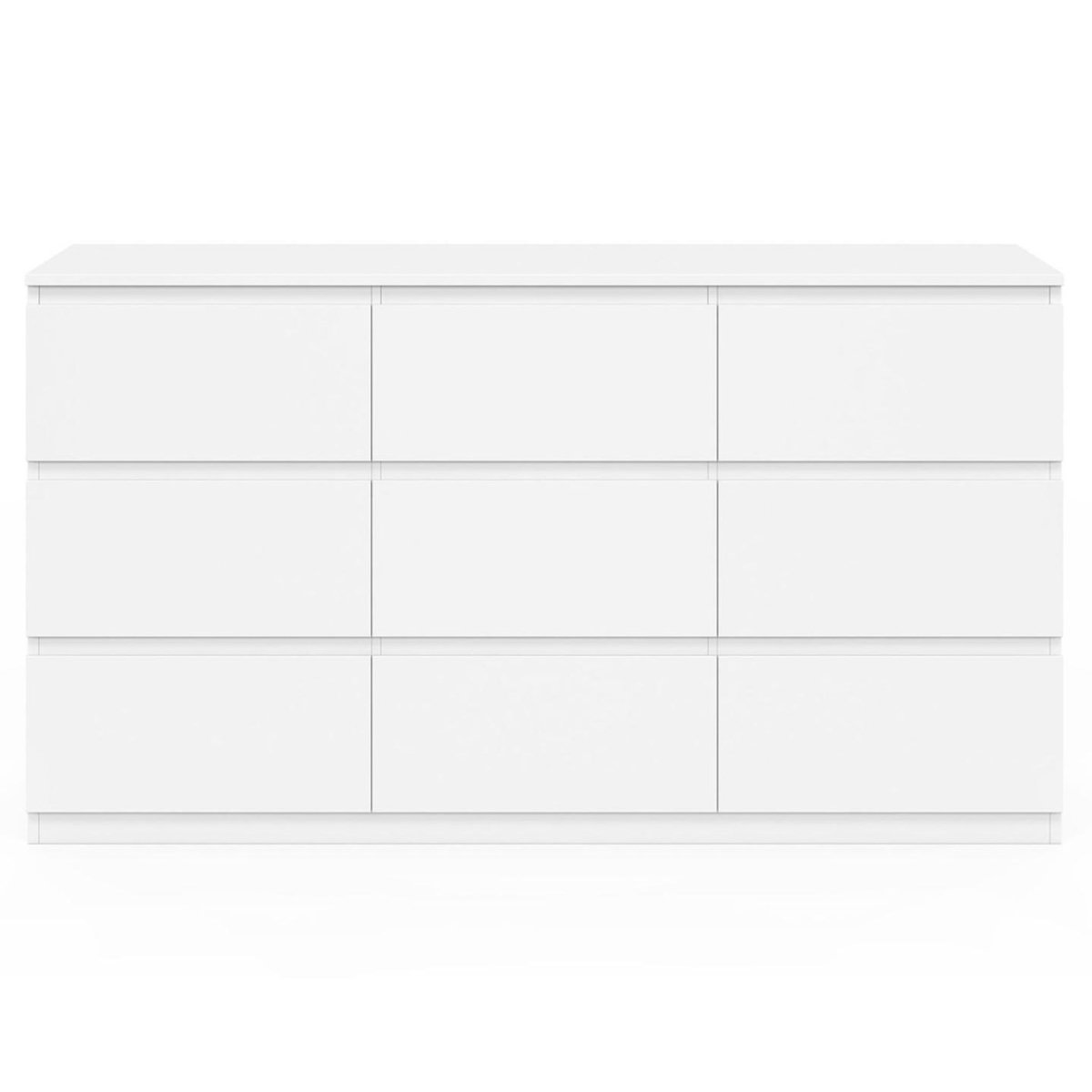 ID MARKET Commode 9 tiroirs TOMI XXL 136 cm bois blanc