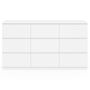 Voir la diapositive 3 : ID MARKET Commode 9 tiroirs TOMI XXL 136 cm bois blanc