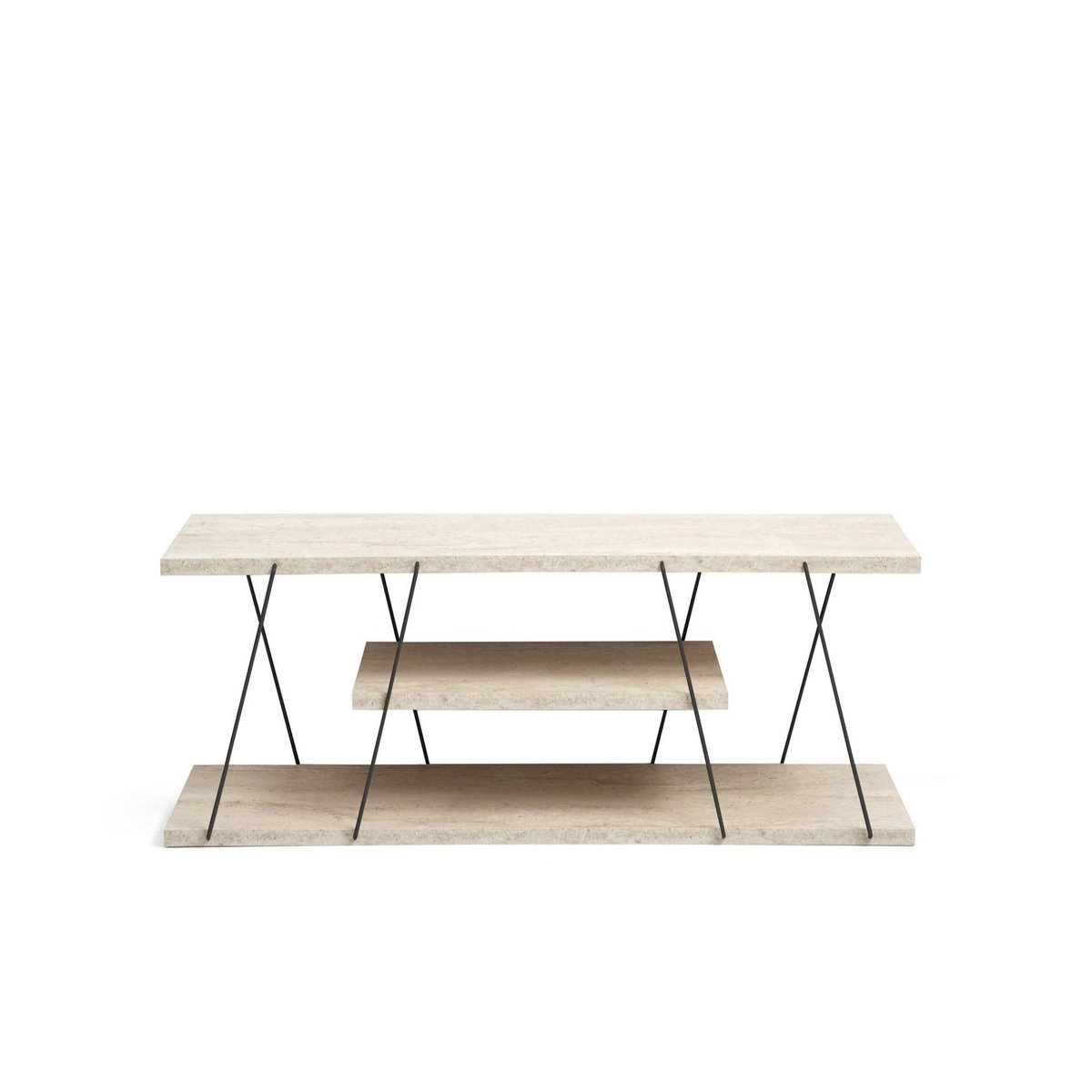 Habitat et Jardin Meuble TV en bois  Canaz  - 120 x 30 x 33 cm - TravertinNoir