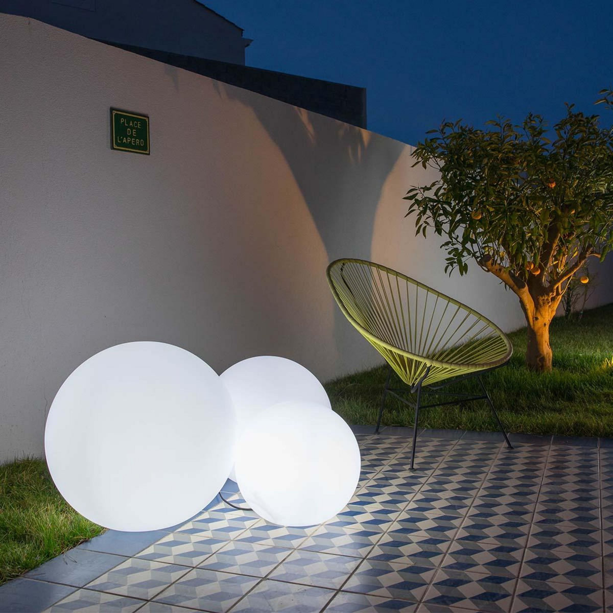 Lumisky Boule lumineuse filaire BOBBY Blanc Polypropylène ∅50CM