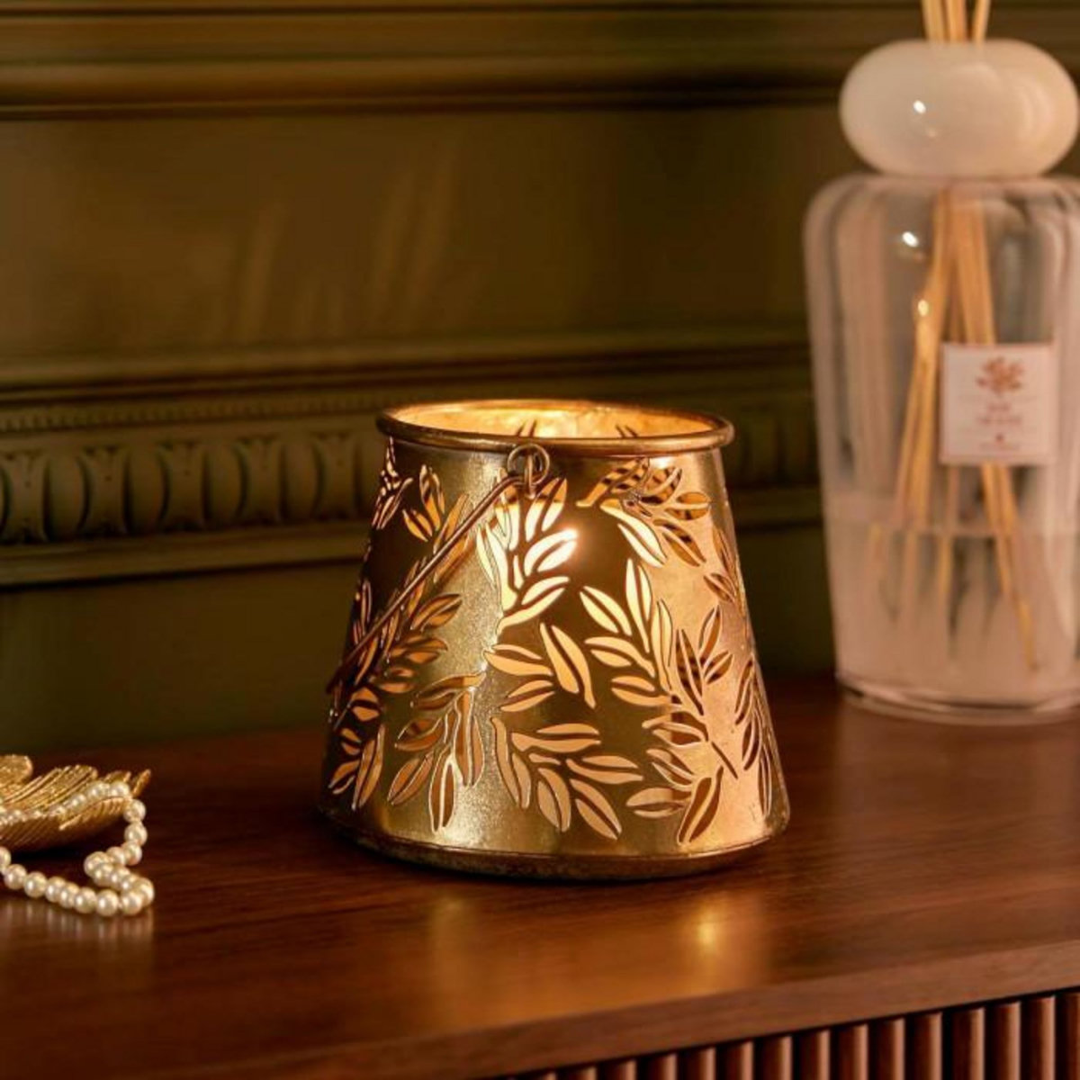 ATMOSPHERA Lanterne Ajourée en Métal  Belli  17cm Doré