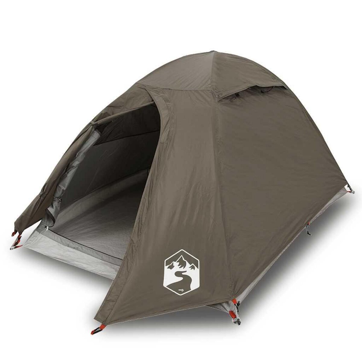 VIDAXL Tente de camping a dome 2 personne marron impermeable