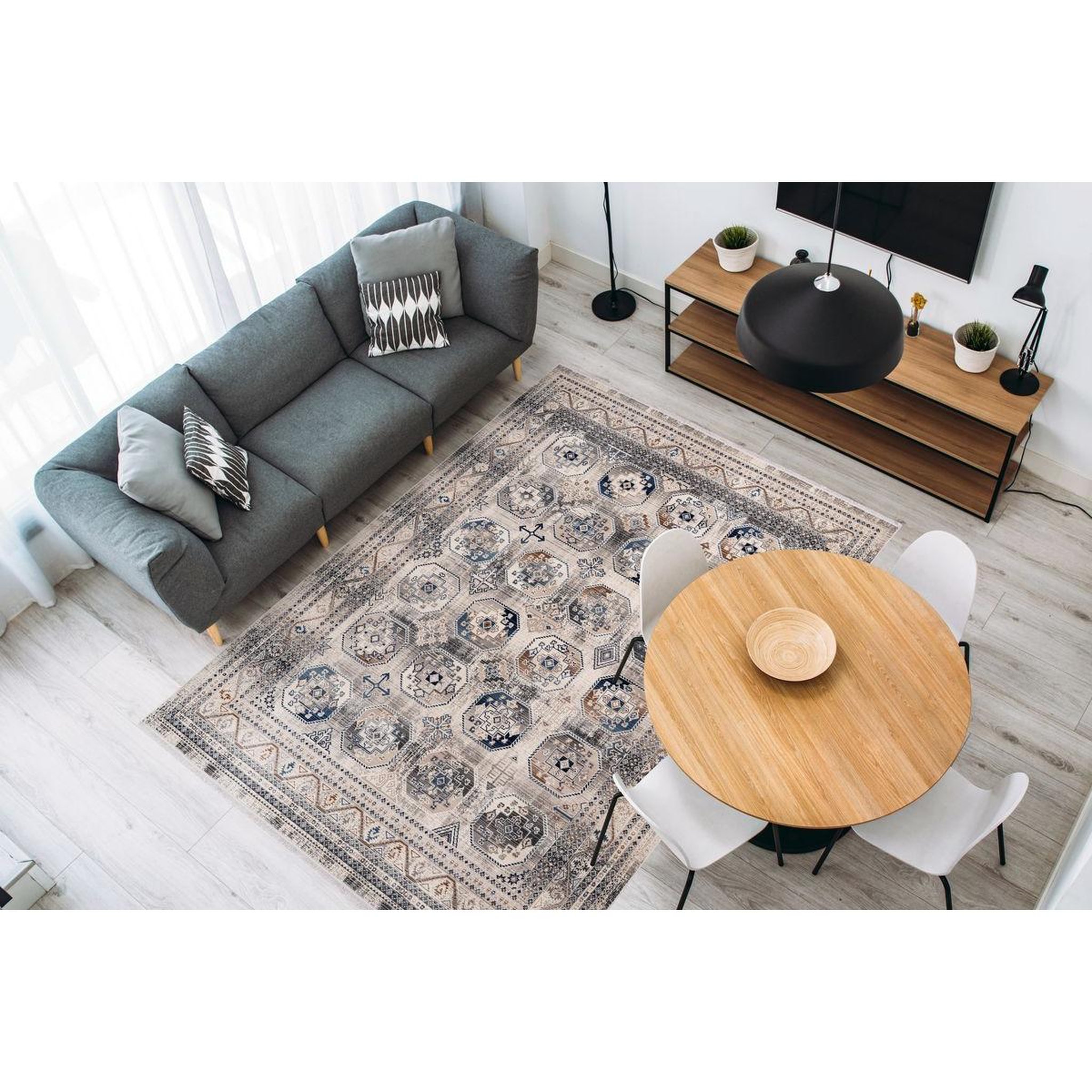 Voir la diapositive 2 : Paris Prix Tapis oriental effet délavé  anouk  multicolore