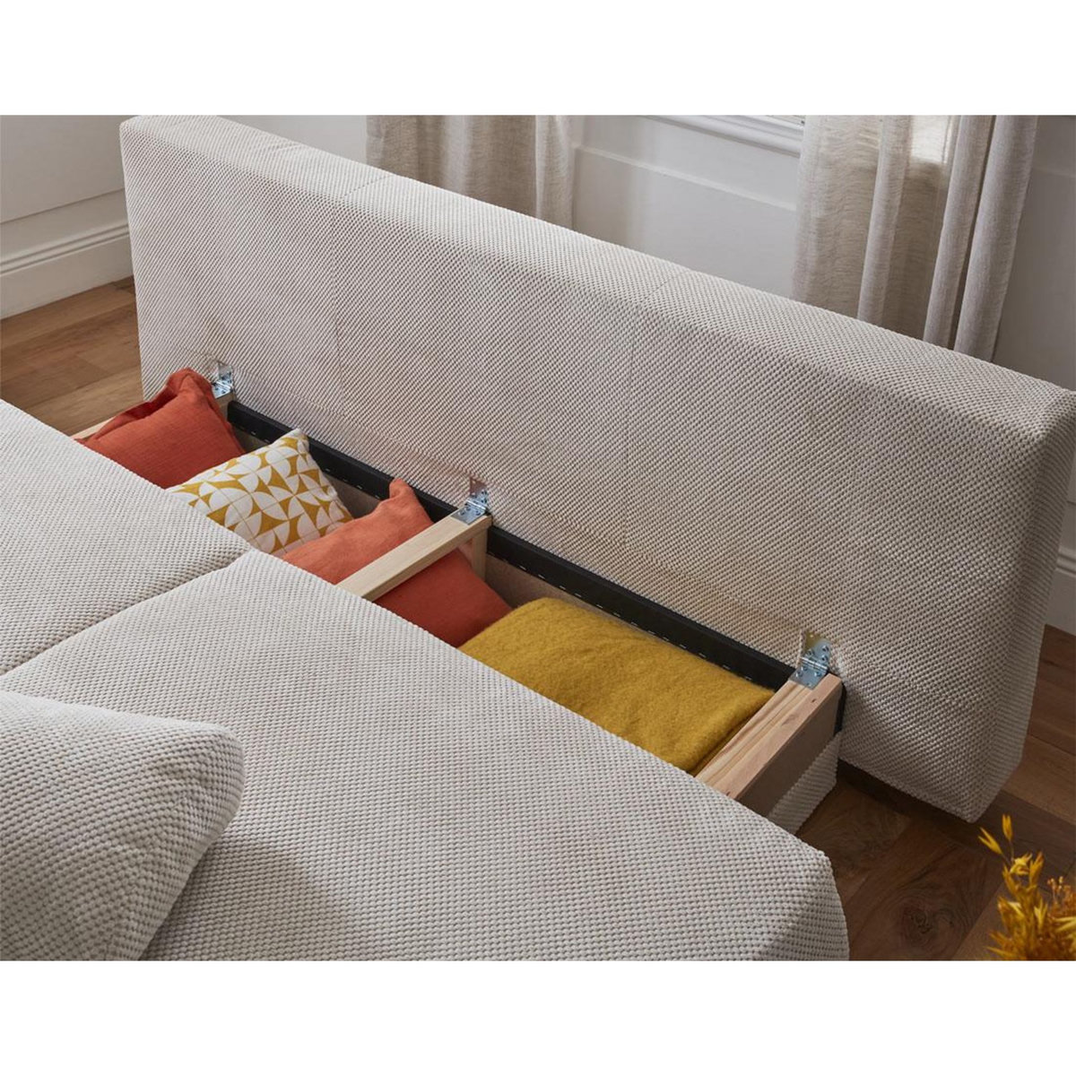 BEST MOBILIER Cristal - canapé 3 places - convertible avec coffre - en velours texturé