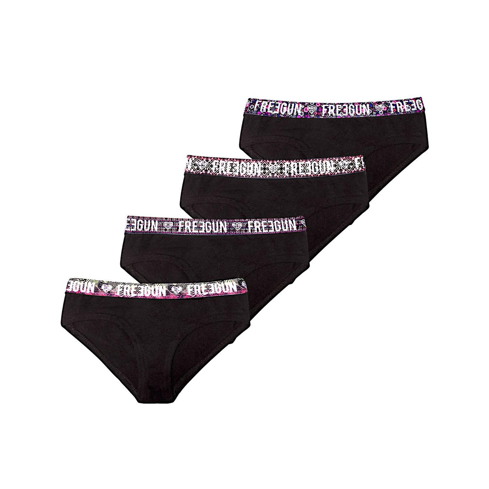 Voir la diapositive 1 : FREEGUN Lot de 4 Boxers coton fille Uni