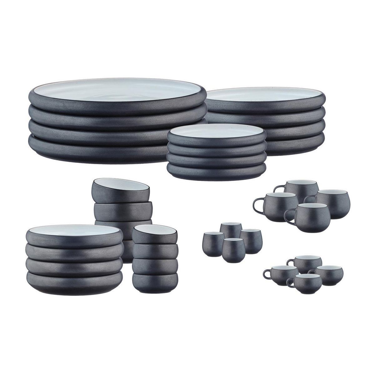 BJORN Service Complet GOURMET - 36 pièces - Onyx