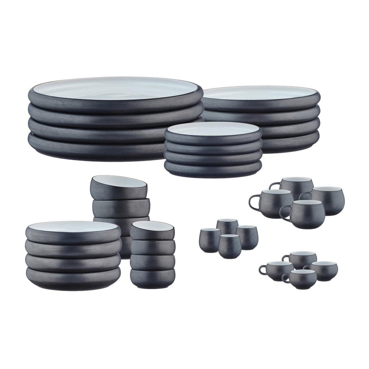 BJORN Service Complet GOURMET - 36 pièces - Onyx