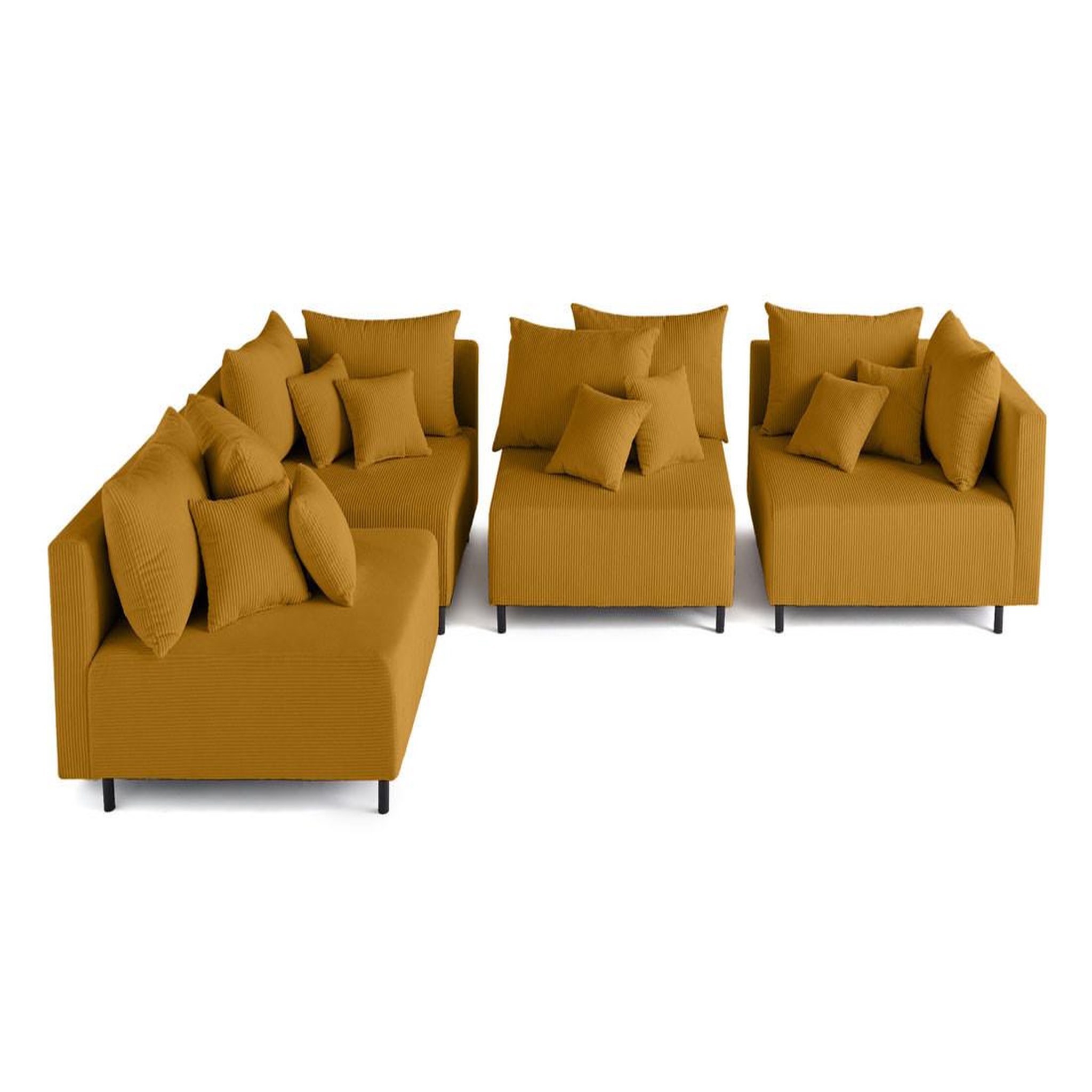 Voir la diapositive 6 : LISA DESIGN Edinburg - canapé modulable d'angle réversible 4 places - en velours côtelé