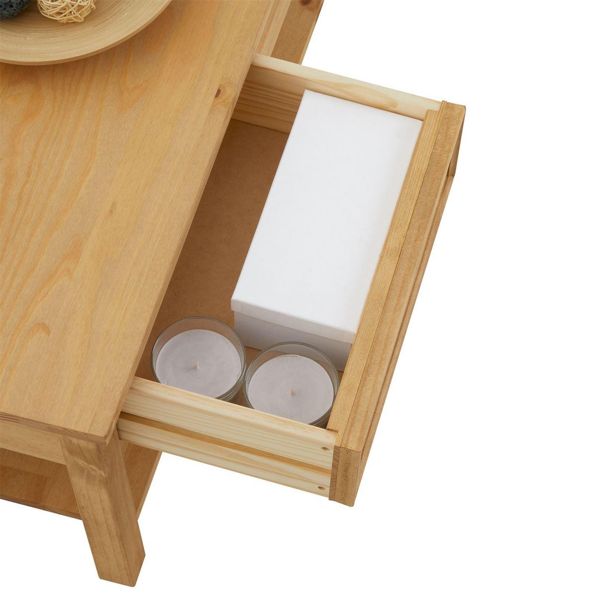 IDIMEX Table basse TEQUILA style mexicain avec 2 tiroirs, en pin massif