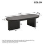 Voir la diapositive 3 : MERAX Table basse ovale noir - 49,8x119,7 cm mdf
