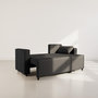 Voir la diapositive 2 : BEST MOBILIER Jonas - canapé d'angle réversible 4 places convertible avec coffre en tissu texturé