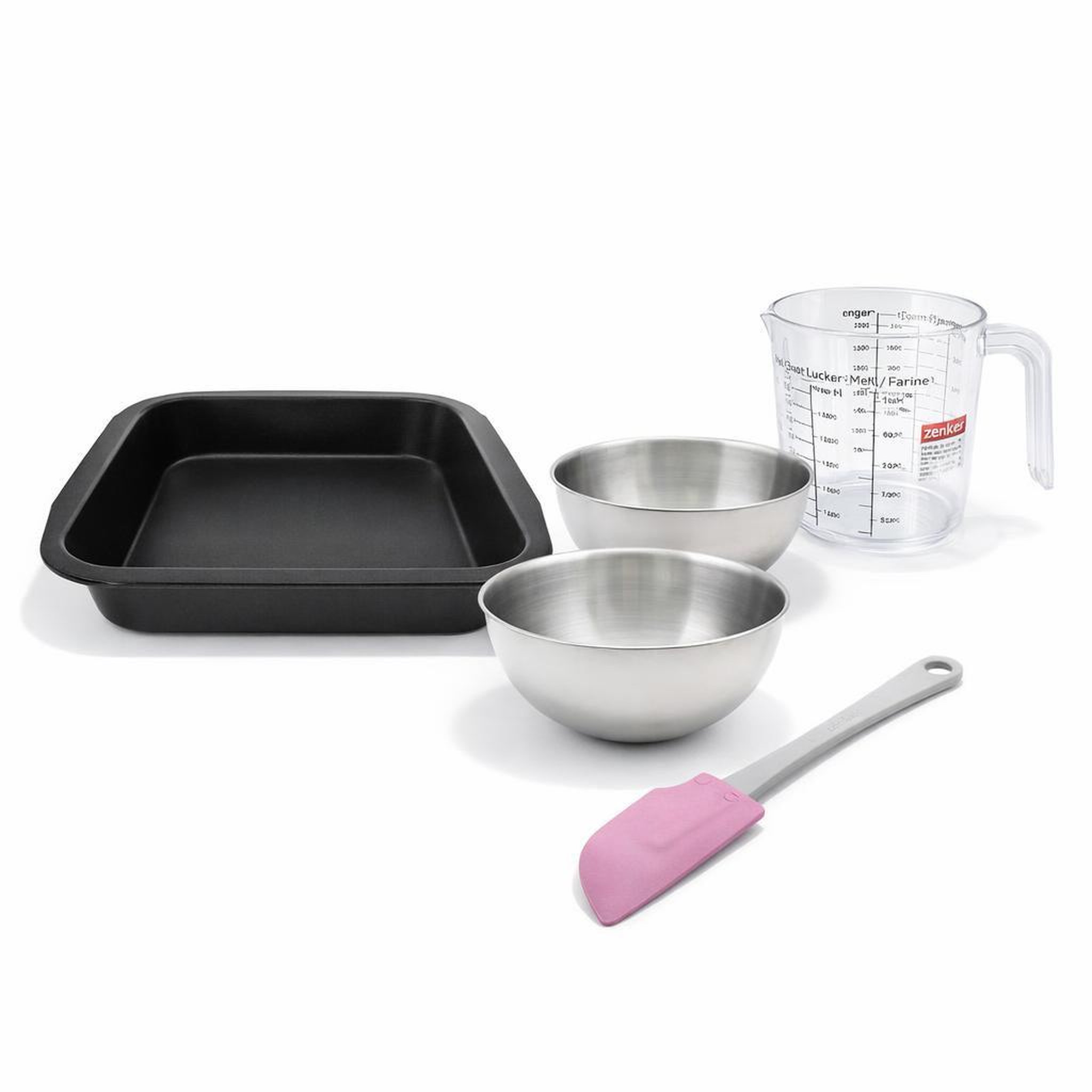 ZENKER Set de 5 ustensiles de pâtisserie moule à gâteaux bol spatule pâtisserie et verre doseur spécial créative spécial créative zenker  spécial créative