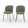 Voir la diapositive 1 : Rendez vous déco Lot de 2 chaises en tissu vert kaki, pieds métal noir-Bulle