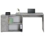 IDIMEX Bureau d'angle ISOTTA table avec meuble de rangement intégré et modulable avec 2 étagères 1 porte 1 tiroir, en mélaminé décor béton
