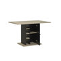 Voir la diapositive 4 : GAMI Table a manger rectangulaire avec rangement 1 porte - Decor chene et noir - L 120 x P 80 x H 75 cm - OXFORD