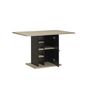 Voir la diapositive 4 : GAMI Table a manger rectangulaire avec rangement 1 porte - Decor chene et noir - L 120 x P 80 x H 75 cm - OXFORD