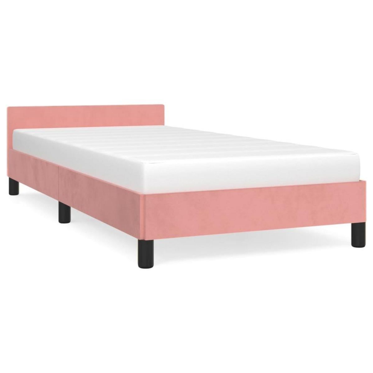 VIDAXL Cadre de lit et tete de lit sans matelas rose 80x200 cm velours