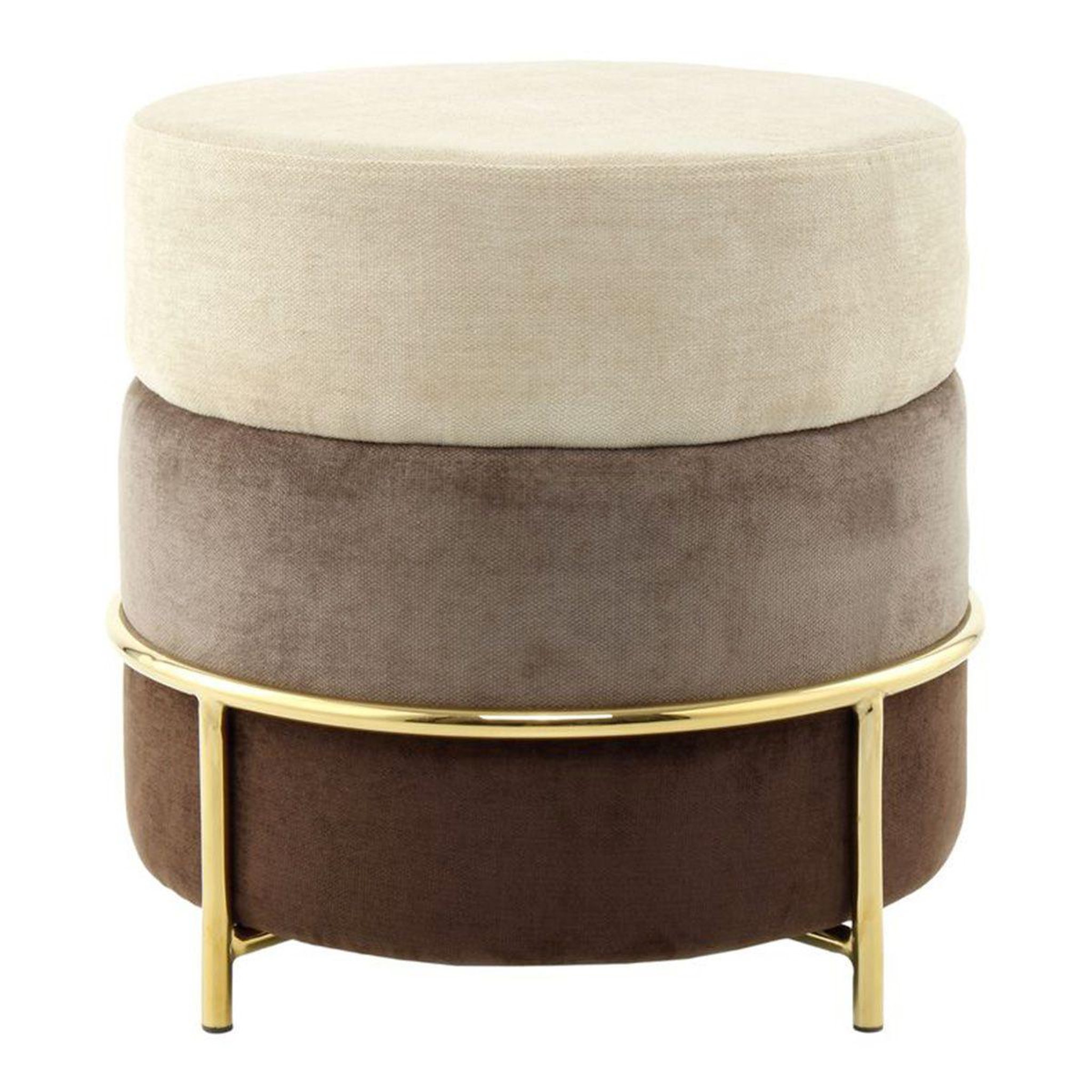 Paris Prix Pouf design en velours  matilda  48cm marron