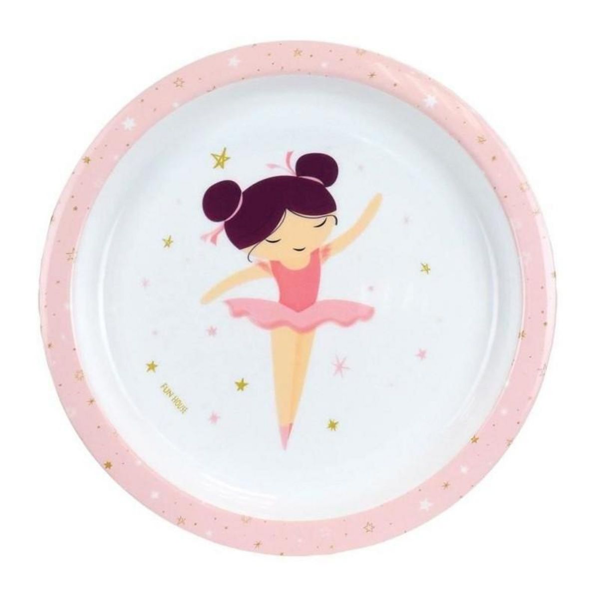Fun House Lot Vaisselle Danseuse Ballerine - FUN HOUSE - 006364 - Verre, Assiette Creuse, Assiette Plate, Couverts, Gourde et Boîte Goût
