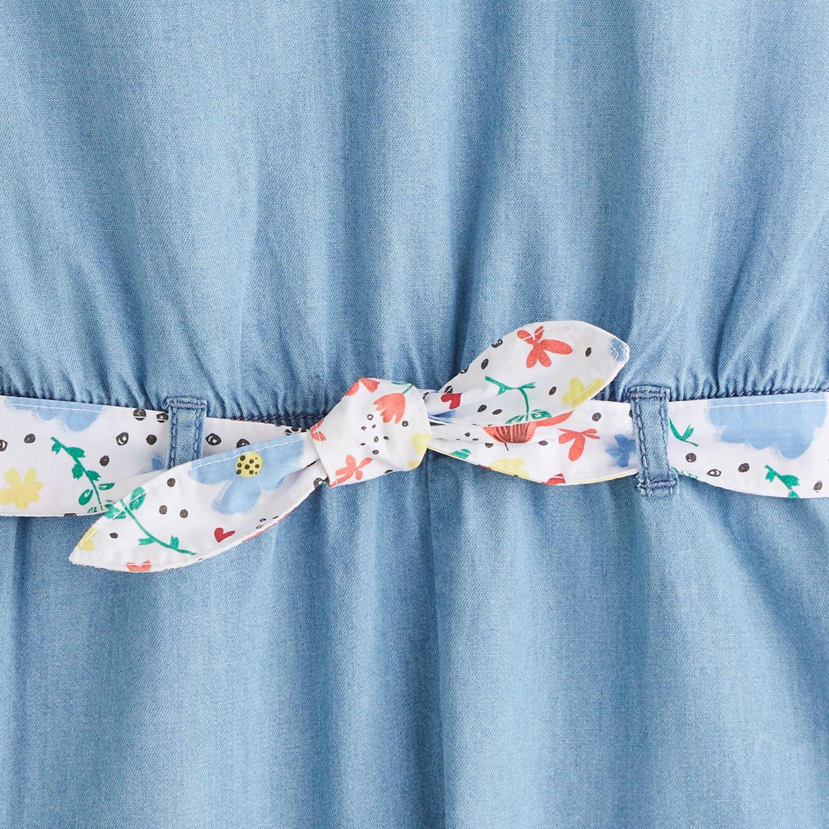 IN EXTENSO Combishort en jean bébé fille