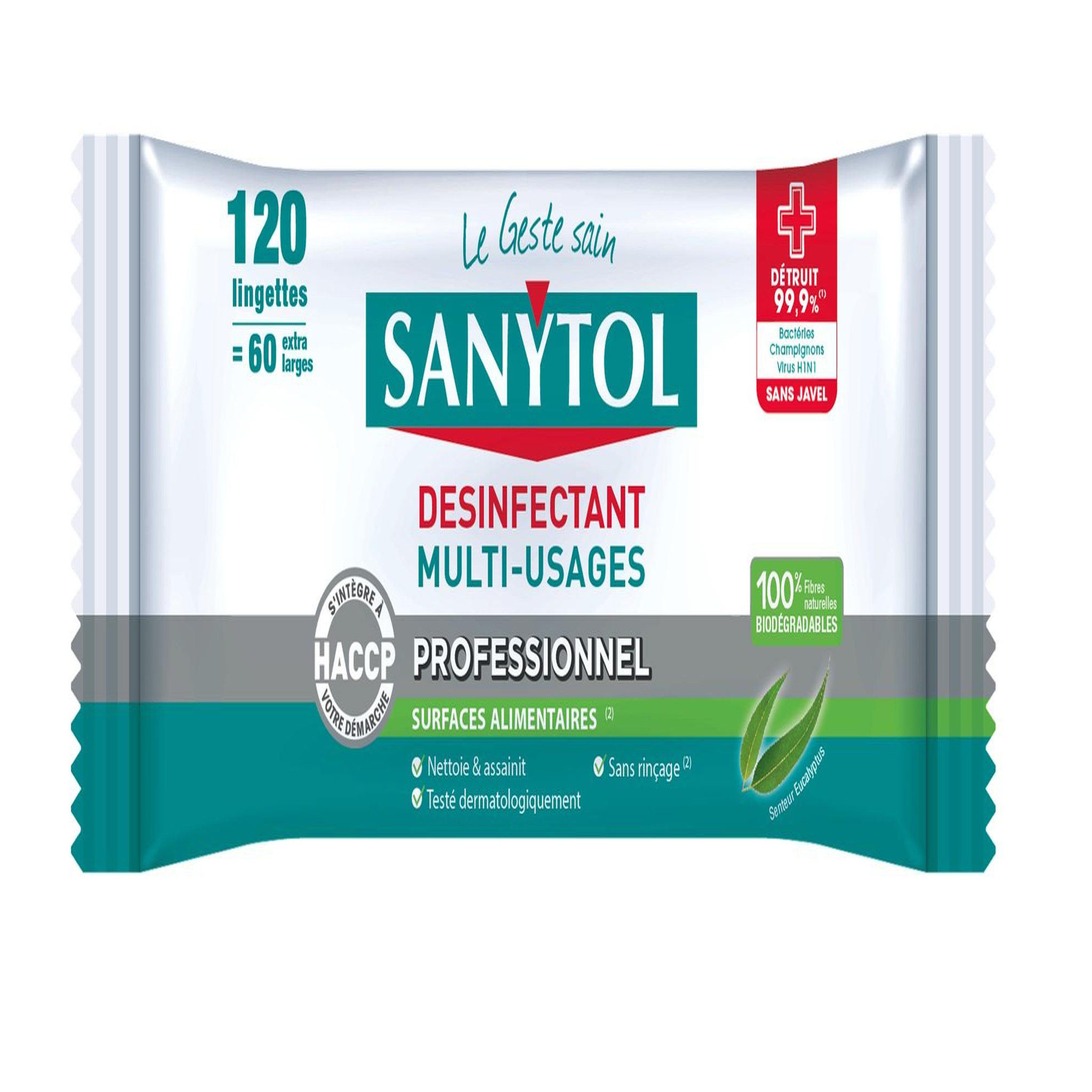 CENTRALE BRICO Désinfectant SANYTOL 120 lingettes