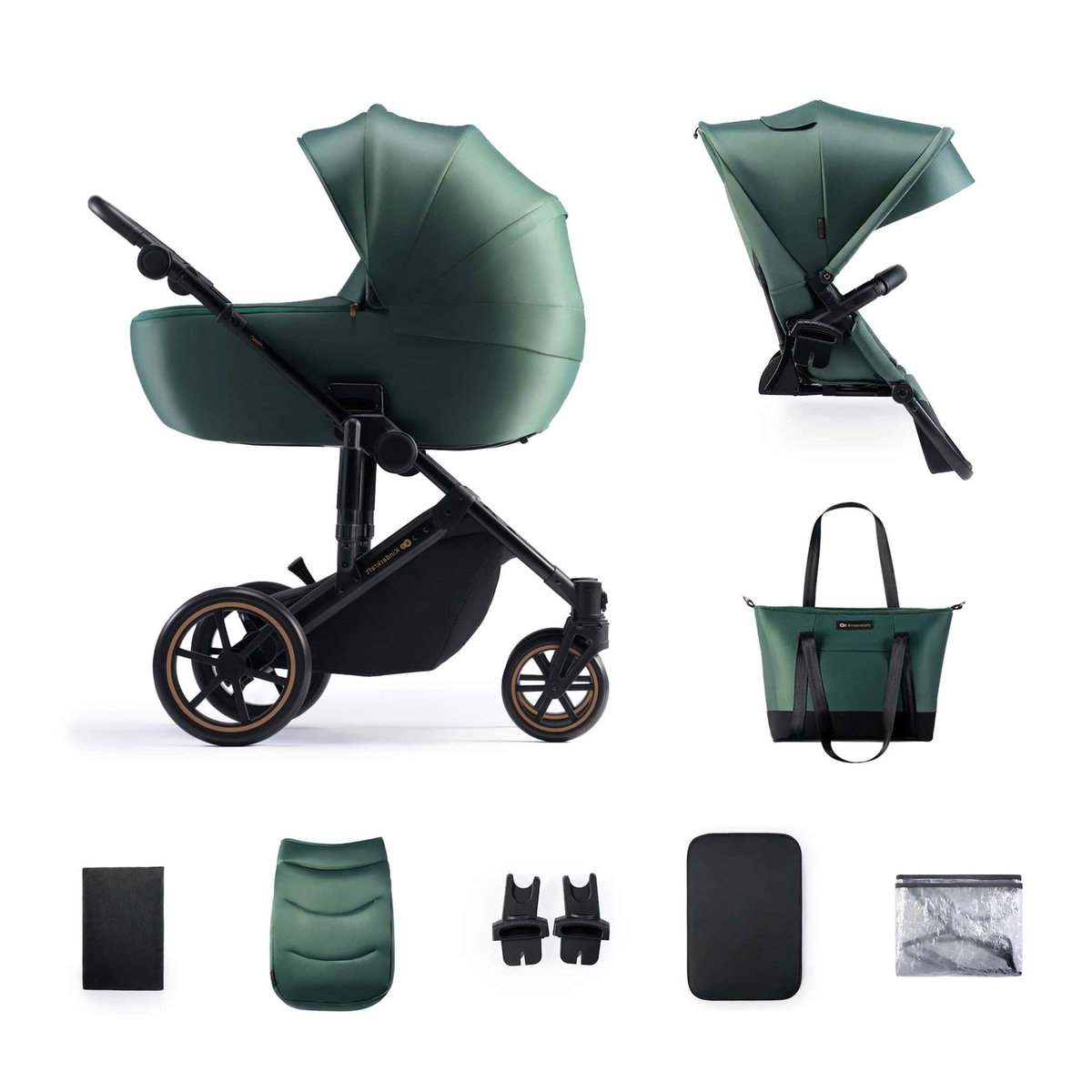 KINDERKRAFT Poussette évolutive 2 en 1 suspension améliorée pour enfants à 22 kg