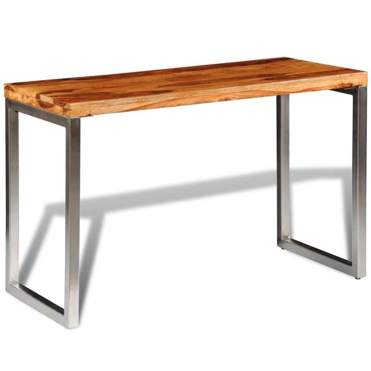 VIDAXL Table a manger avec pieds en acier bois massif