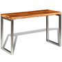 Voir la diapositive 4 : VIDAXL Table a manger avec pieds en acier bois massif