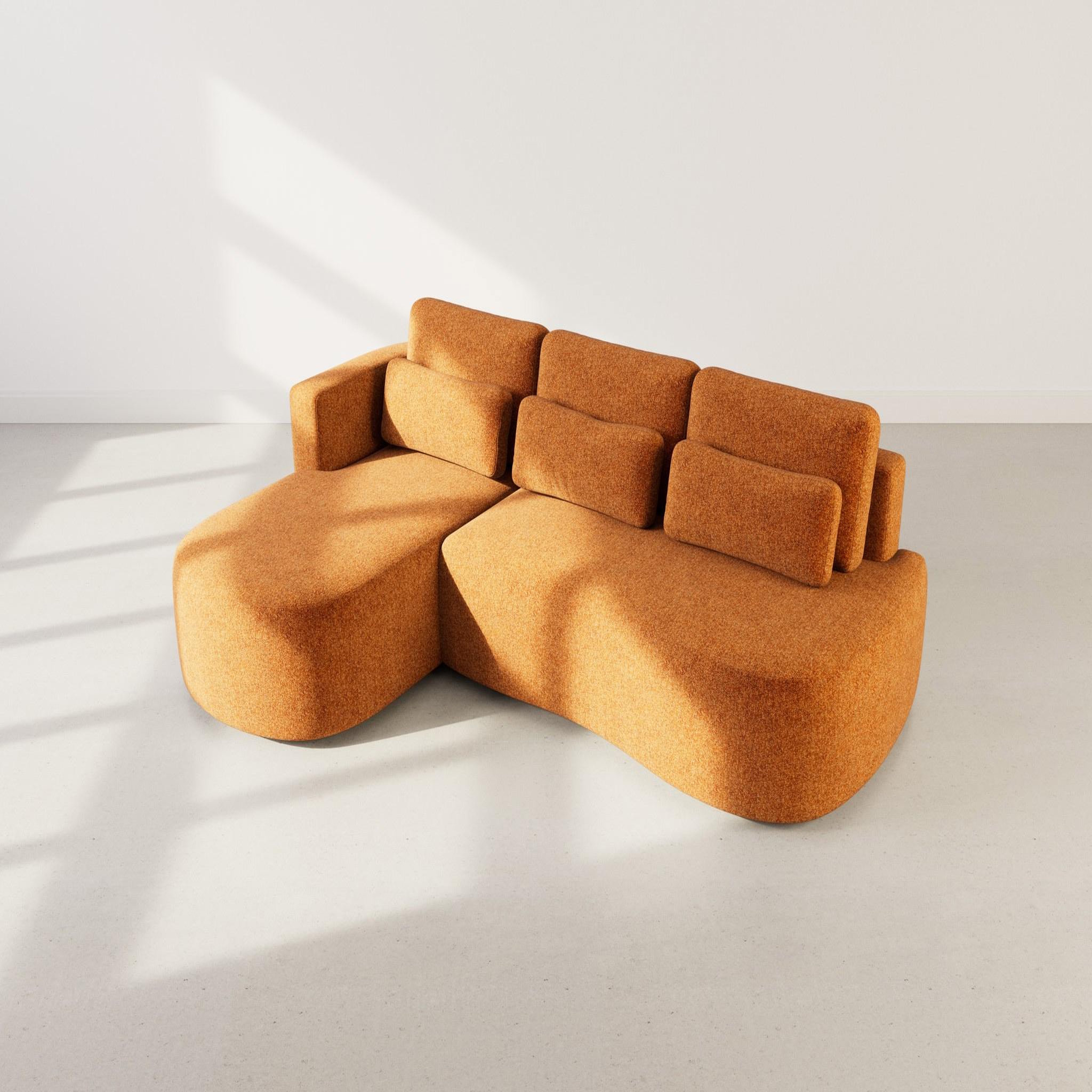Voir la diapositive 6 : BEST MOBILIER Mahina - canapé d'angle gauche 4 places convertible avec coffre en tissu texturé