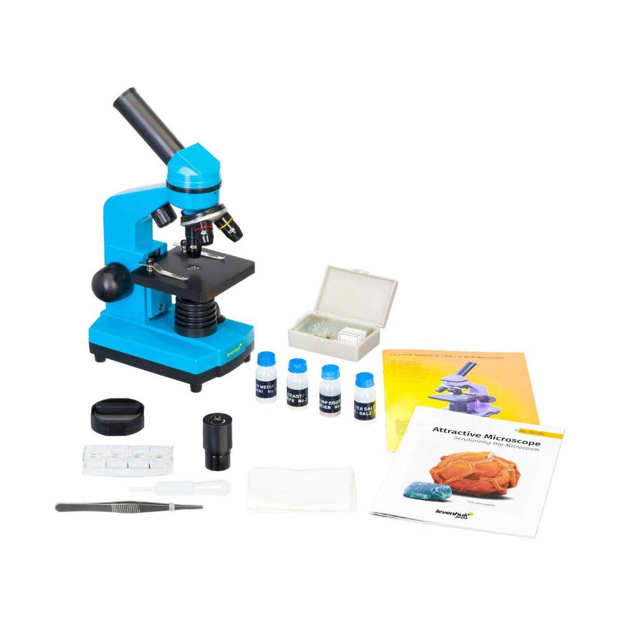 Voir la diapositive 2 : LEVENHUK Microscope  rainbow 2l azure (en)