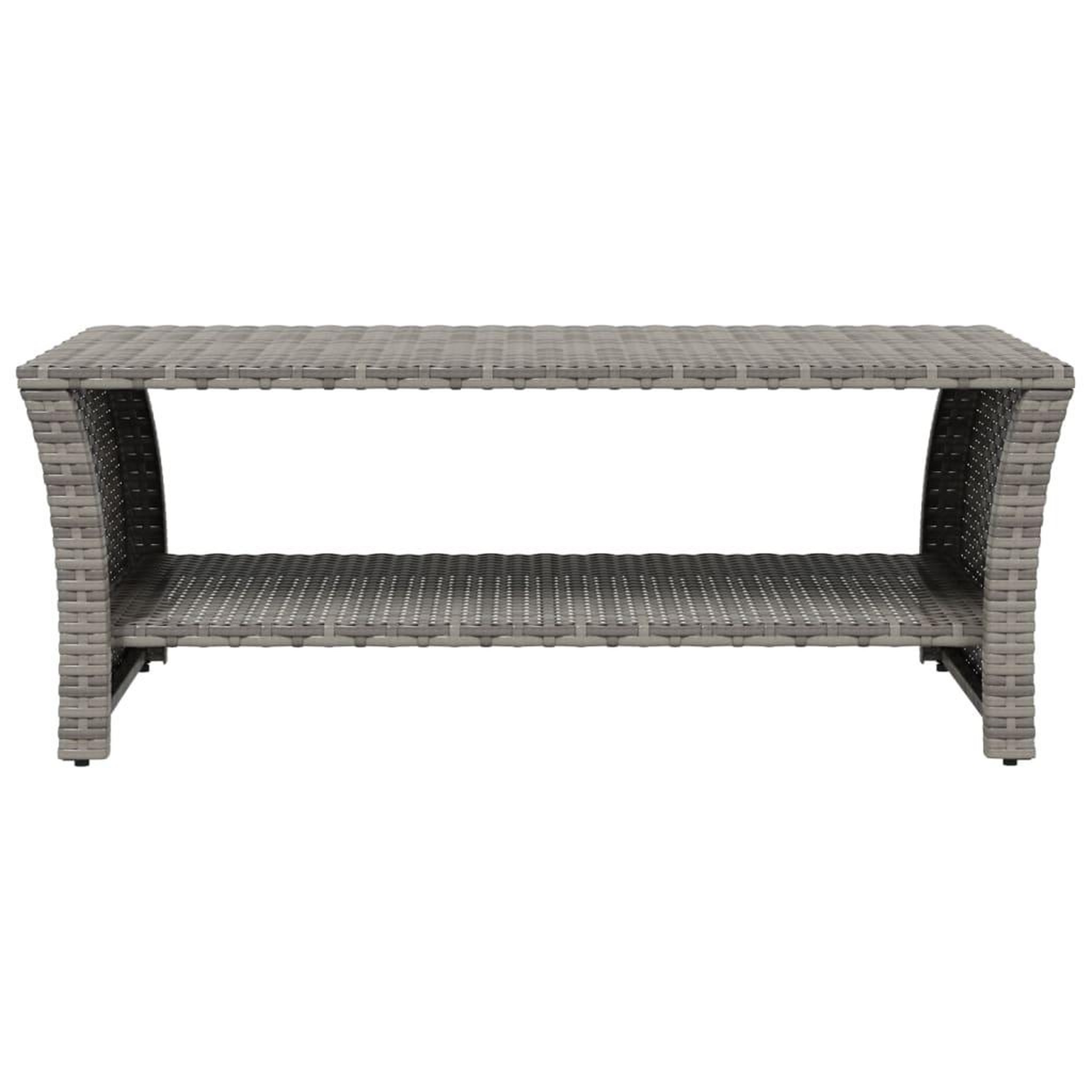 Voir la diapositive 3 : VIDAXL Table basse gris 100x50x40 cm resine tressee