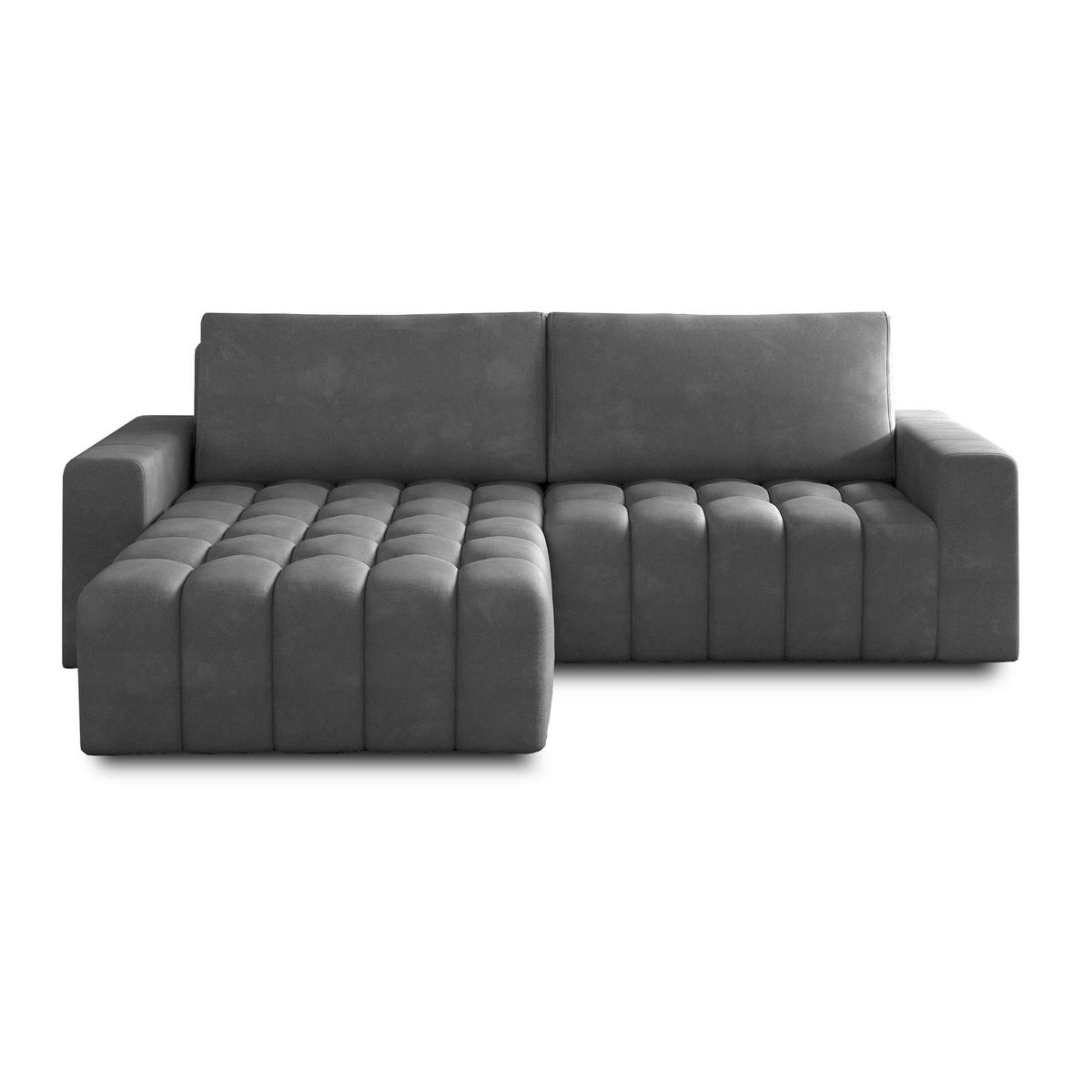 BEST MOBILIER Cordova - canapé d'angle gauche 4 places convertible avec coffre en velours