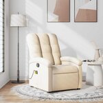 VIDAXL Fauteuil de massage inclinable Creme Tissu