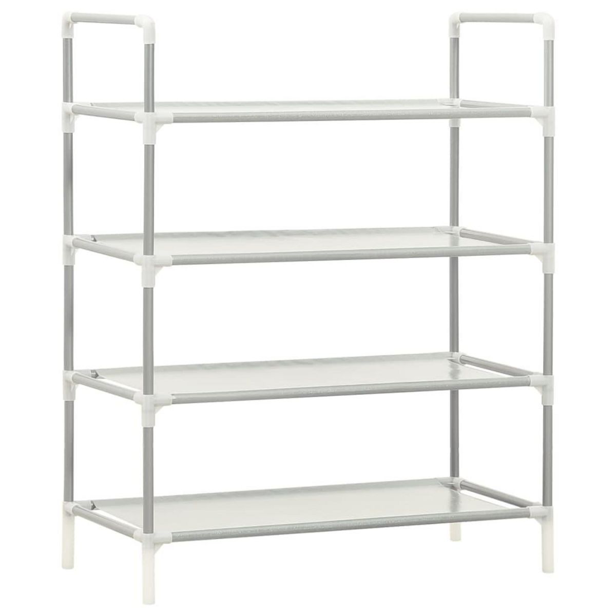 VIDAXL Etagere a chaussures 4 etageres Metal et tissu intisse Argente