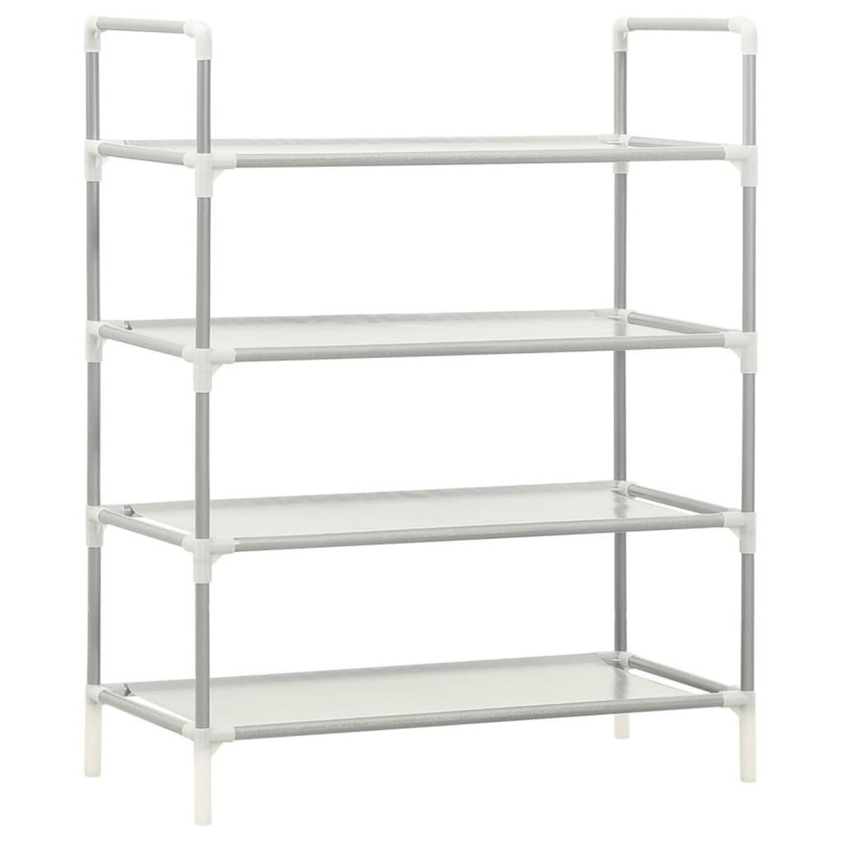 VIDAXL Etagere a chaussures 4 etageres Metal et tissu intisse Argente