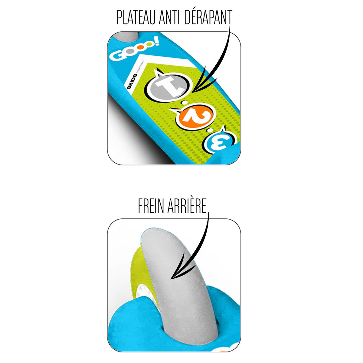 Trottinette 3 roues twist and roll  bleu- Skids Control