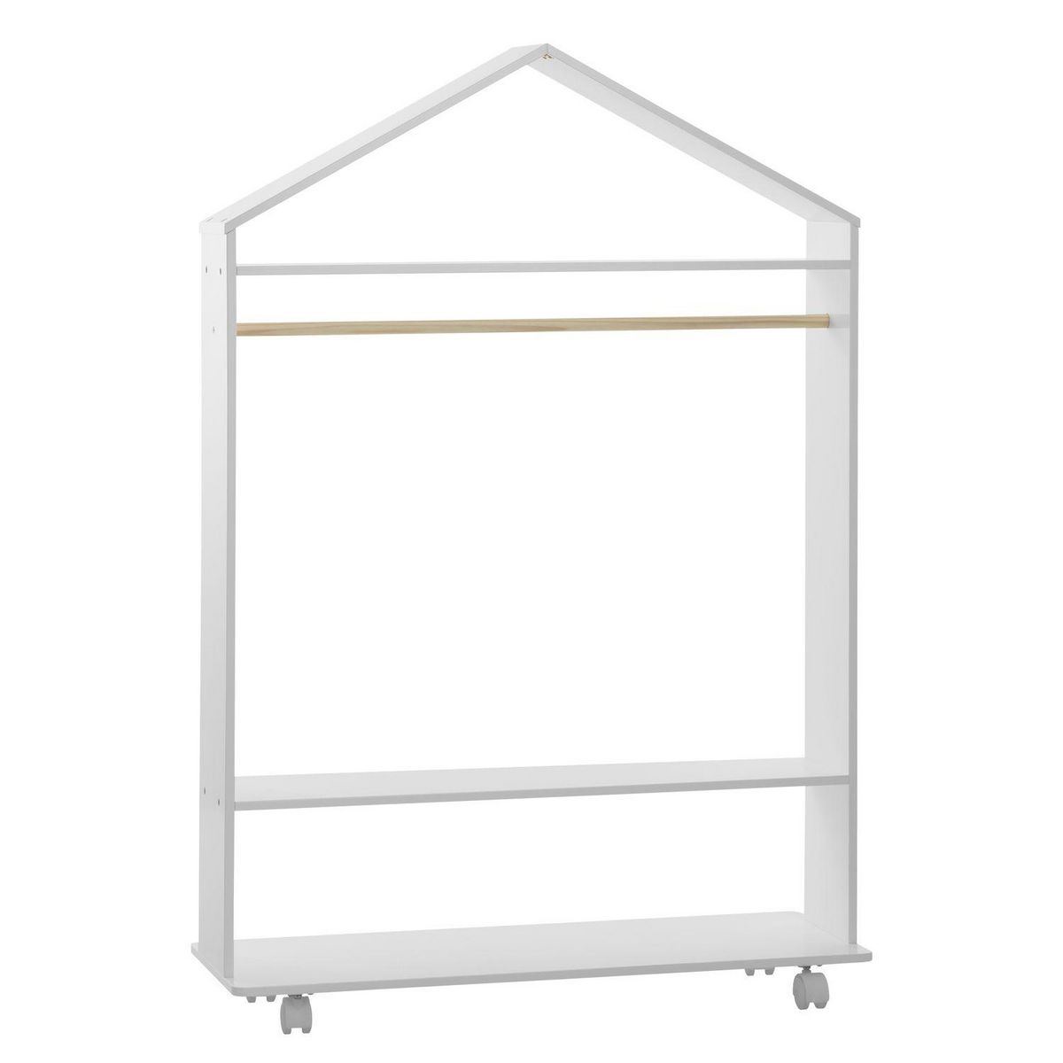 Atmosphera Kids Penderie à roulettes enfant Douceur - L. 80 x H. 120 cm - Blanc