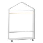 Atmosphera Kids Penderie à roulettes enfant Douceur - L. 80 x H. 120 cm - Blanc